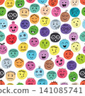 Colorful facial expression icon background pattern 141085741