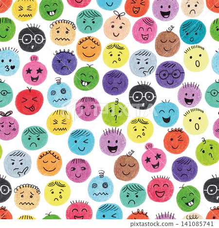 Colorful facial expression icon background pattern Colorful facial expression icon background pattern 141085741