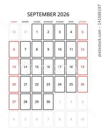 September 2026 English Minimalist Monthly Calendar Template Corporate Schedule G September 2026 English Minimalist Monthly Calendar Template Corporate Schedule G 141086197