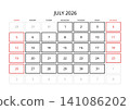 July 2026 English Minimalist Monthly Calendar Template Corporate Schedule Grid L 141086202