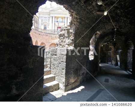 Roman Amphitheater of Catania Lava stones Roman Amphitheater of Catania Lava stones 141086620
