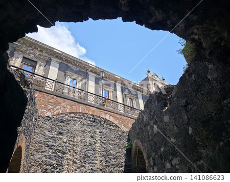 Roman Amphitheater of Catania Lava stones Roman Amphitheater of Catania Lava stones 141086623