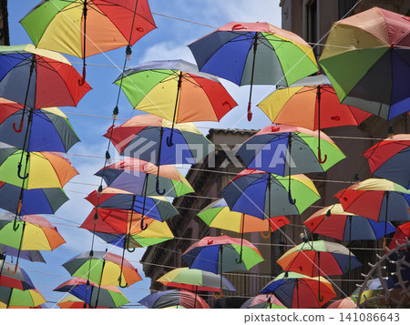 catania fish market rainbow umbrella street catania fish market rainbow umbrella street 141086643