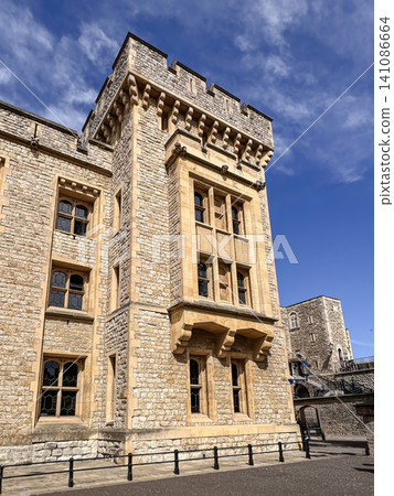 Historic Waterloo Barracks at the Tower of London Against Blue Sky Historic Waterloo Barracks at the Tower of London Against Blue Sky 141086664