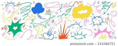 Dynamic comic speed lines, active motion effects Dynamic comic speed lines, active motion effects 141086751