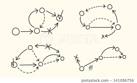 Sport tactic diagrams, sketch strategic arrows Sport tactic diagrams, sketch strategic arrows 141086756