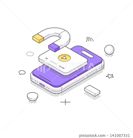 Mobile Media Content Marketing And User Attraction Strategy Isometric Vector Illustration Mobile Media Content Marketing And User Attraction Strategy Isometric Vector Illustration 141087331