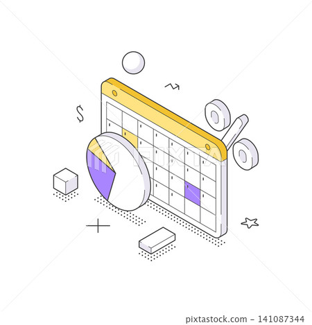 Financial Planning And Tax Reporting Period Schedule Calendar Isometric Vector Illustration Financial Planning And Tax Reporting Period Schedule Calendar Isometric Vector Illustration 141087344