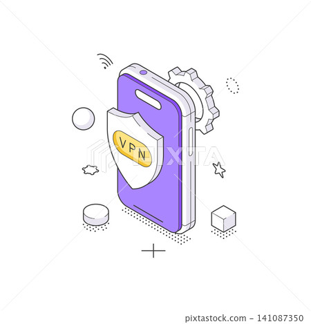 Mobile Vpn Service For Secure Internet Connection And Privacy Isometric Vector Illustration Mobile Vpn Service For Secure Internet Connection And Privacy Isometric Vector Illustration 141087350