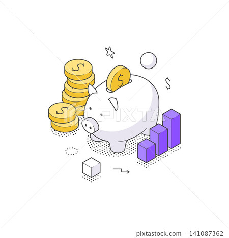 Financial Savings And Investment Growth Concept Isometric Vector Illustration For Banking Financial Savings And Investment Growth Concept Isometric Vector Illustration For Banking 141087362