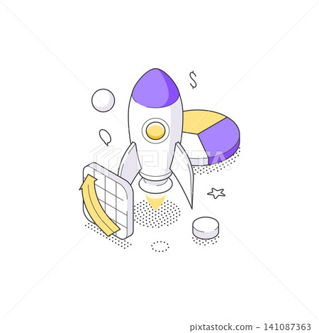 Business Startup Launch And Growth Strategy Isometric Vector Illustration For Project Business Startup Launch And Growth Strategy Isometric Vector Illustration For Project 141087363