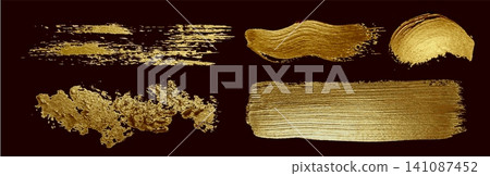 Gold brush strokes, japanese golden foil pattern Gold brush strokes, japanese golden foil pattern 141087452