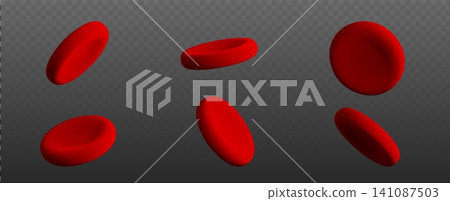 3D red blood cells, platelets, erythrocyte icons 3D red blood cells, platelets, erythrocyte icons 141087503