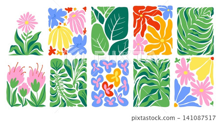 Abstract cut out floral patterns, organic shapes Abstract cut out floral patterns, organic shapes 141087517