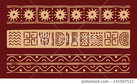 African tribal patterns, mexican geometric borders African tribal patterns, mexican geometric borders 141087521