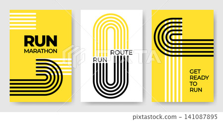 Sport poster template with run track lanes Sport poster template with run track lanes 141087895