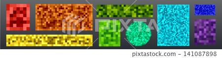 Censored blur effects with color mosaic overlay Censored blur effects with color mosaic overlay 141087898