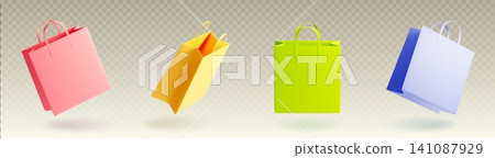 3d realistic gift paper bag mockup with handles 3d realistic gift paper bag mockup with handles 141087929