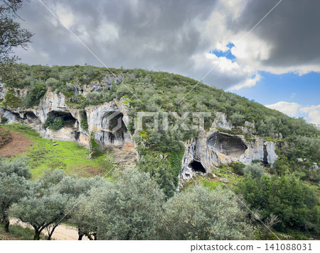 Casmilo caves valley, Coimbra, Portugal. Landscape at Casmilo caves valley in Coimbra, Portugal 141088031