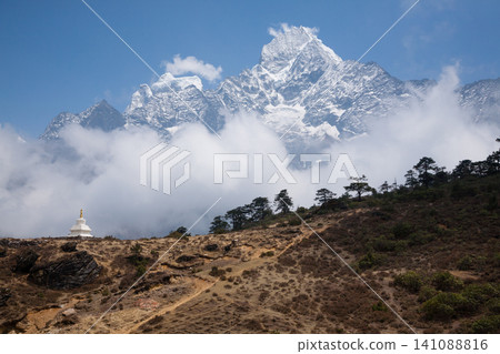 Nepal landscape in Khumjung village area, EBC Nepal landscape in Khumjung village area, EBC 141088816