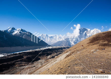 Mountains landscape near Lobuche pass, EBC trekking, Nepal Mountains landscape near Lobuche pass, EBC trekking, Nepal 141088840