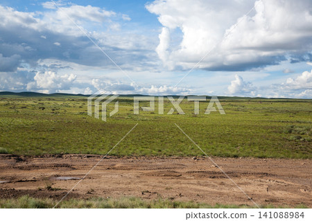 Mongolian steppe, Gobi desert landscape, Mongolia Mongolian steppe, Gobi desert landscape, Mongolia 141088984