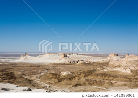 Beautiful Mangystau landscape, Kazakhstan. Bozzhira valley view Beautiful Mangystau landscape, Kazakhstan. Bozzhira valley view 141089001