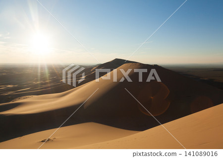 Khongoryn Els sand dunes landscape, Mongolia. Gobi desert Khongoryn Els sand dunes landscape, Mongolia. Gobi desert 141089016