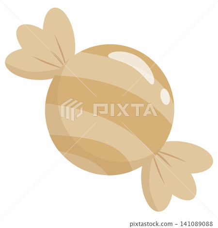 Cute Beige Pastel Striped Candy Vector Illustration Cute Beige Pastel Striped Candy Vector Illustration 141089088