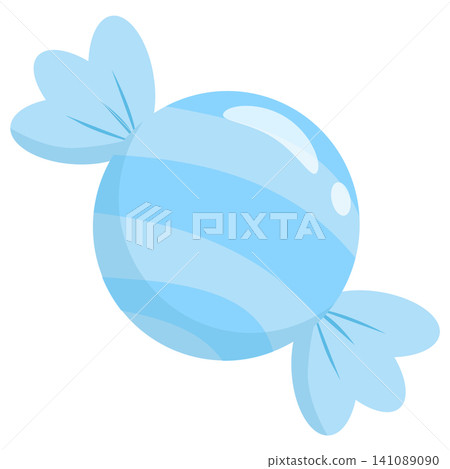 Cute Cyan Blue Pastel Striped Candy Vector Cute Cyan Blue Pastel Striped Candy Vector 141089090