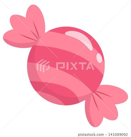 Cute Magenta Pastel Striped Candy Vector Illustration Cute Magenta Pastel Striped Candy Vector Illustration 141089092
