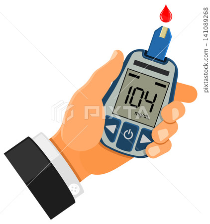 blood glucose meter in hand blood glucose meter in hand 141089268