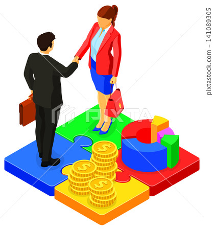 Partnership, Handshake Business Man and Woman 141089305
