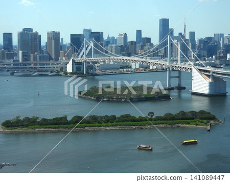 View of central Tokyo from Odaiba 141089447