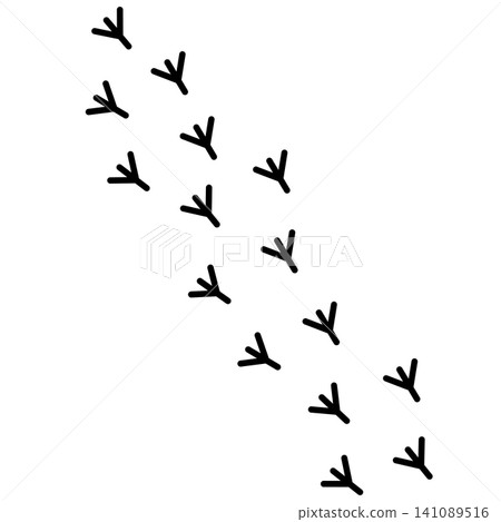 Bird footprints icon with diagonal lines Bird footprints icon with diagonal lines 141089516