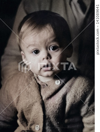 Vintage Portrait of a Thoughtful Toddler Vintage Portrait of a Thoughtful Toddler 141089641