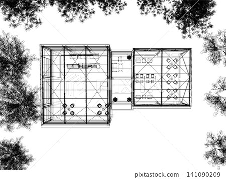 3D illustration of coffee shop 3D illustration of coffee shop 141090209