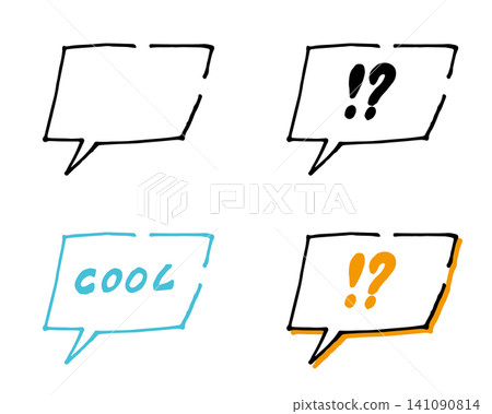 Square-type speech bubbles (blank, !?, COOL) Square-type speech bubbles (blank, !?, COOL) 141090814