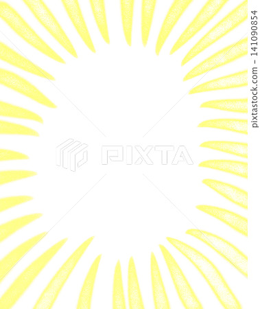 Hand-drawn style frame material with speed lines (transparent PNG / pop/manga style) 141090854
