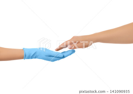 Provider giving medication to patient, isolated on white, PNG Provider giving medication to patient, isolated on white, PNG 141090935