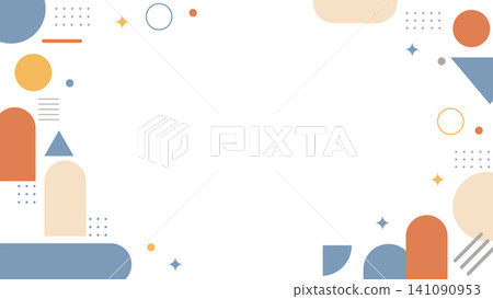 Colorful geometric pattern frame background with copy space, simple decorative material, 16:9 aspect ratio. Colorful geometric pattern frame background with copy space, simple decorative material, 16:9 aspect ratio. 141090953