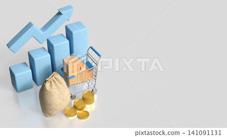 E commerce Growth And Shopping Profit Success Concept 3d render. E commerce Growth And Shopping Profit Success Concept 3d render. 141091131