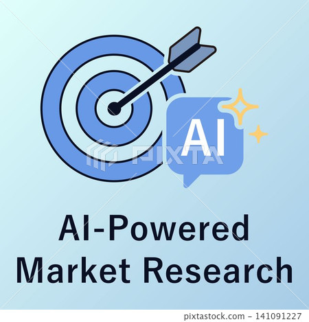 AI market research target icon with arrow AI market research target icon with arrow 141091227