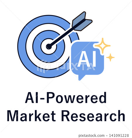 AI market research target icon with arrow AI market research target icon with arrow 141091228