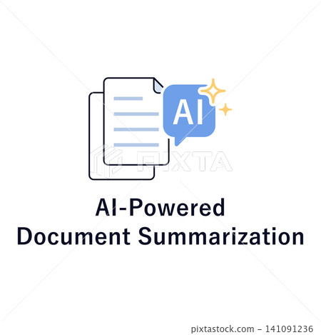 AI document summarization and text reading icons AI document summarization and text reading icons 141091236