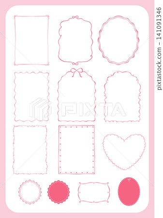 Vector illustration of a pink curved frame. Vector illustration of a pink curved frame. 141091346