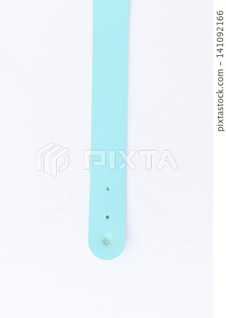 light blue leather strap isolated on white background light blue leather strap isolated on white background 141092166