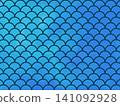 A beautiful stained-glass-like blue background. 141092928