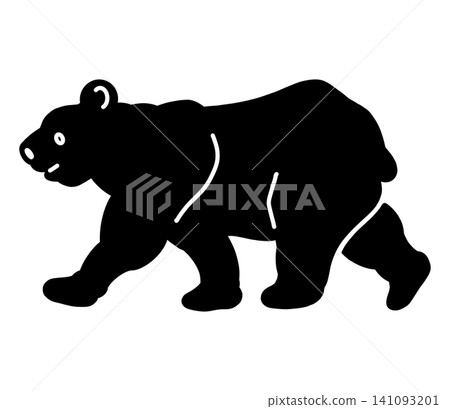 A black silhouette of a walking bear A black silhouette of a walking bear 141093201
