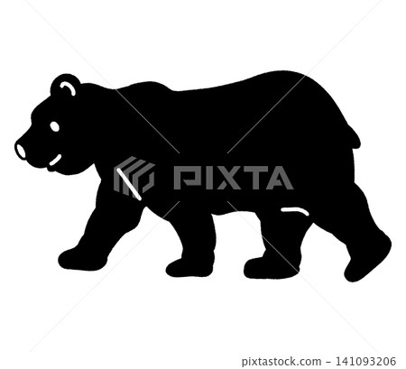 A black silhouette of a walking bear A black silhouette of a walking bear 141093206
